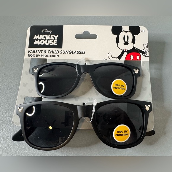 Disney Other - Disney Black Mickey Mouse Parent & Child Sunglasses 2 pc set 100% UV protection